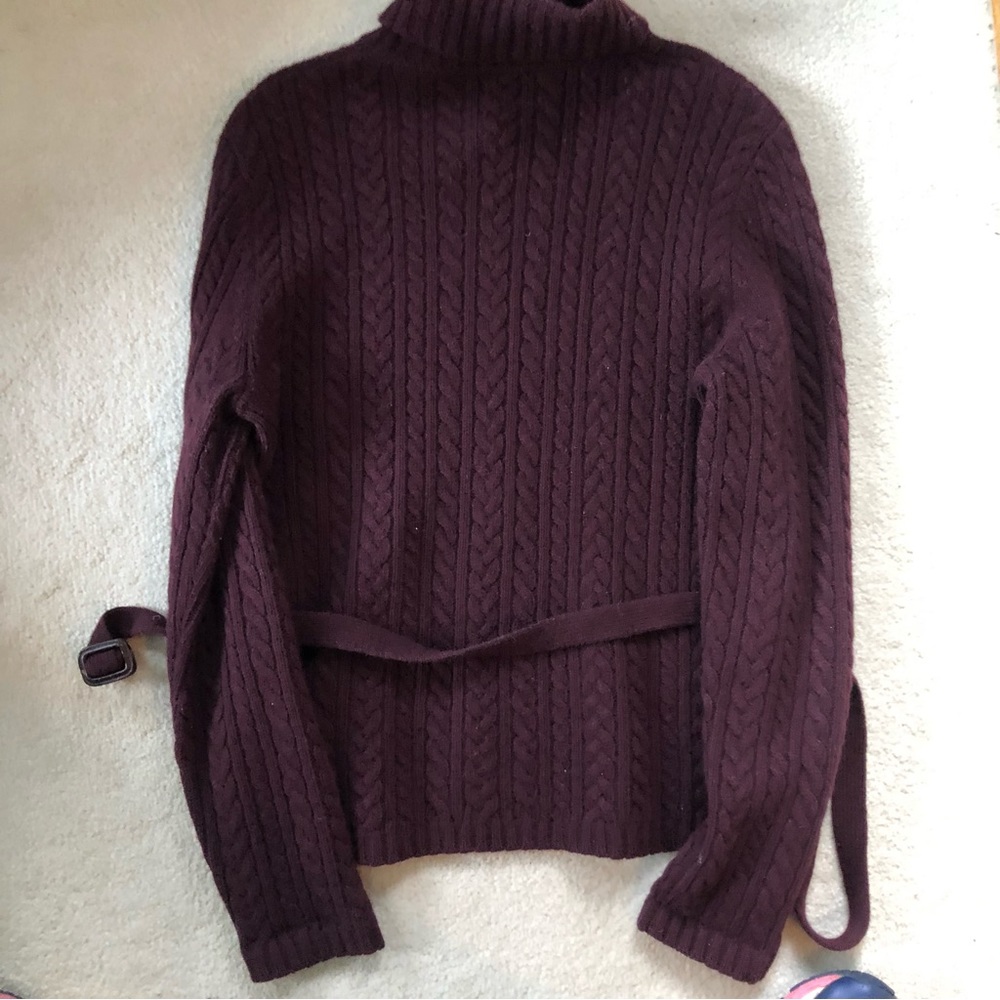 Lauren Ralph Lauren preowned women’s PM belted merino wool turtleneck tunic - Picture 3 of 5